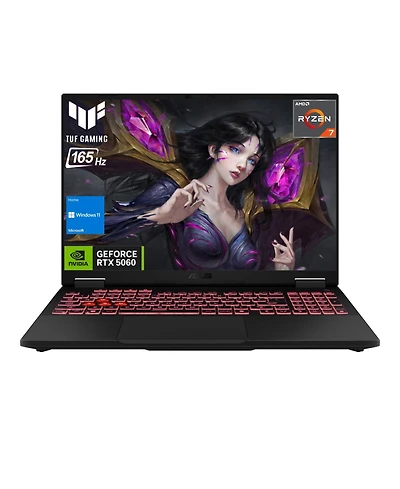 Asus Tuf A16 16" Traditional Laptop Amd Ryzen 7 32GB Ram Nvidia GeForce Rtx 5060 1TB Ssd Storage Windows 11 Home 165Hz
