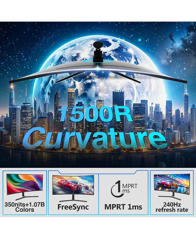 Z-edge Agex Series AG34P 34" Uwqhd 3440x1440 21:9 Ultra-Wide 240Hz 1ms Curved Gaming Monitor