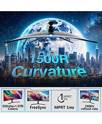 Z-edge Agex Series AG34P 34" Uwqhd 3440x1440 21:9 Ultra-Wide 240Hz 1ms Curved Gaming Monitor