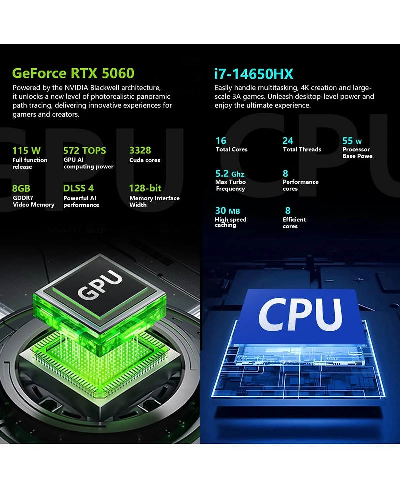 Thunderobot Radiant 16 16" Traditional Laptop Intel Core i7 16GB Ram Nvidia GeForce Rtx 5060 1TB Ssd Storage Windows 11 Home 300Hz - Black