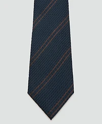 Mango Men's Silk Microstructure Stripes Tie