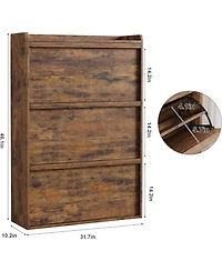 Homfan Shoe Cabinet with 3 Flip Drawers, Hidden Shoe Storage Organizer for Entryway, Shoe Rack with Adjustable Shelf