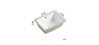 Busdays 16 Inch Rectangle Undermount Bathroom Sink Under Counter Vanity Sink Opening Size White Porcelain Basin Sink Para Banos