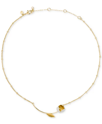 kate spade new york Golden Bloom Cubic Zirconia Bar Pendant Necklace