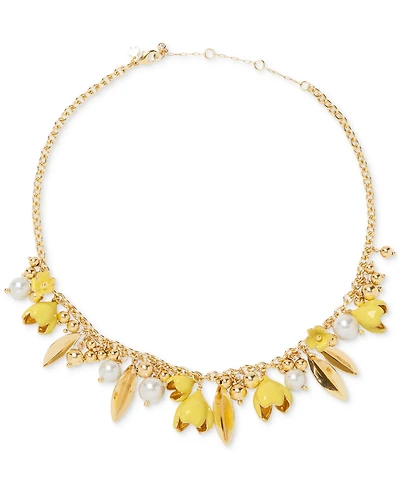 kate spade new york Golden Bloom Glass & Cubic Zirconia Statement Necklace