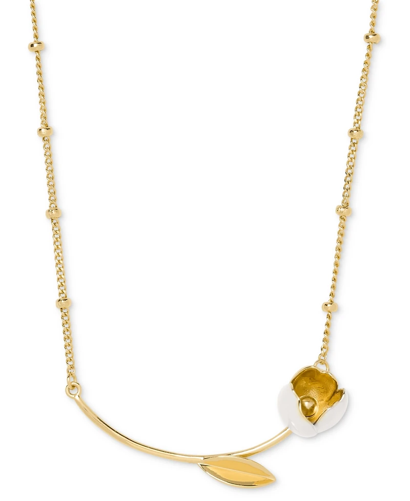 kate spade new york Golden Bloom Cubic Zirconia Bar Pendant Necklace