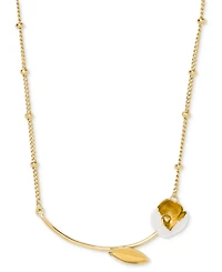 kate spade new york Golden Bloom Cubic Zirconia Bar Pendant Necklace