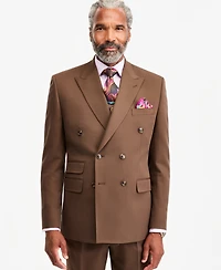 Tayion Collection Men's Classic-Fit Medium Brown Suit Separate Double-Breasted Jacket