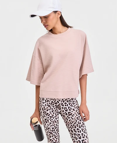 Id Ideology Women's Rub Slub Short-Sleeve Top, Macy's Exclusive