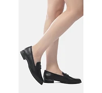 Womens Nadia Leather Penny Loafers