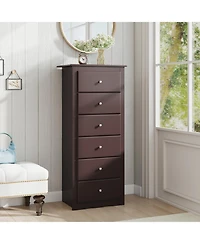 Sugift Six Drawer Dresser Chest for Bedroom Storage