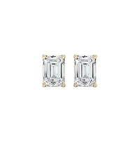 Dloria Valentina Moissanite 1 ct. Emerald Cut Stud Earrings in Gold Vermeil