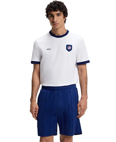 Boss by Hugo Men's Stretch-Cotton Usa Country Flag Logo T-Shirt