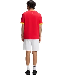 Boss by Hugo Men's Stretch-Cotton Spain Country Flag Logo T-Shirt