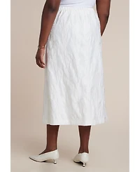 Eloquii Women's Floral Jacquard A Line Skirt