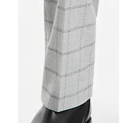 Tayion Collection Men's Classic-Fit Gray & Black Check Suit Separate Pants
