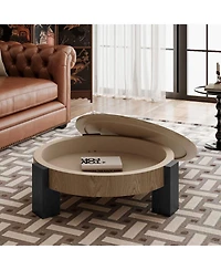Rainsken 31.5'' Round Coffee Table with Hidden Storage