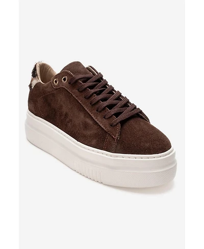 Forever & Always Women's Shoes Nera Leather Casual Sneaker