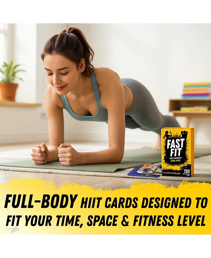 Quokka Fast Fit Mode Workout Cards — 120 Tear Resistant Hiit Fitness Deck