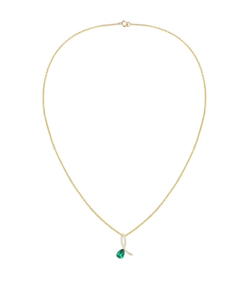 Macy's Lab Grown Ruby (1-3/8 ct. t.w.) & White Sapphire (1/5 Pendant Necklace 14k Gold Over Sterling Silver (Also Available