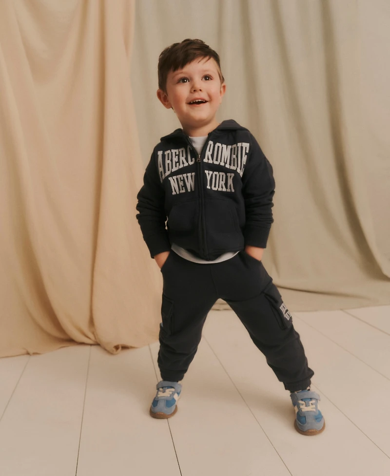 abercrombie kids Boys' Full-Zip Hoodie and Cargo Pants, 2-Piece Set