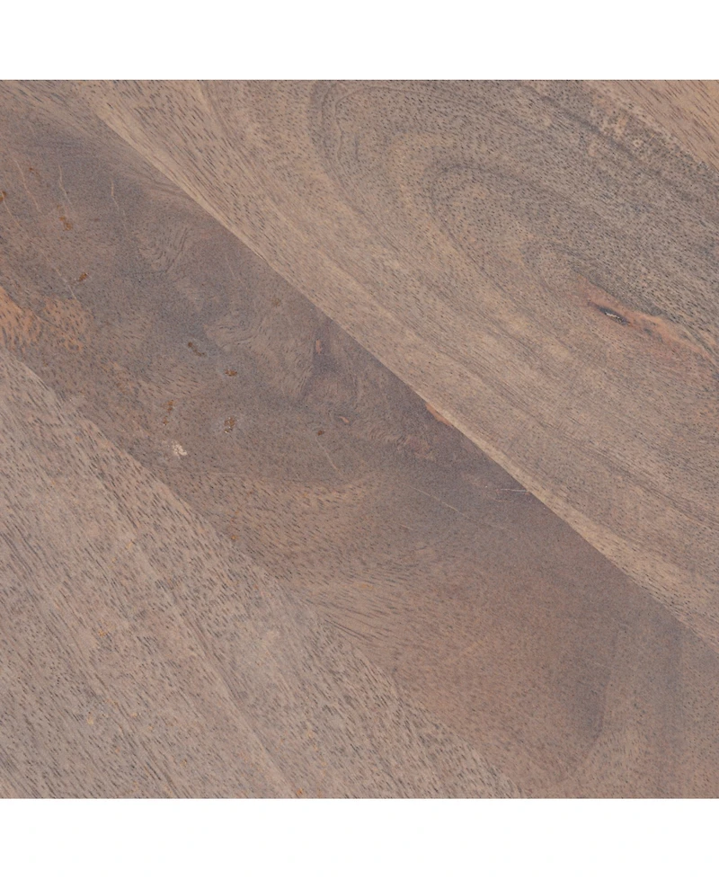 Storied Home 23" Wood Round End Table with 2-Woven Cane Shelves