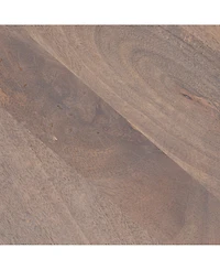 Storied Home 23" Wood Round End Table with 2-Woven Cane Shelves