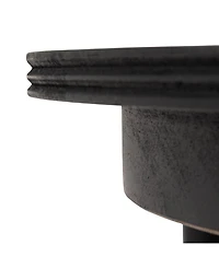 Storied Home 23" Wood Round Table with 2-Cane Shelves