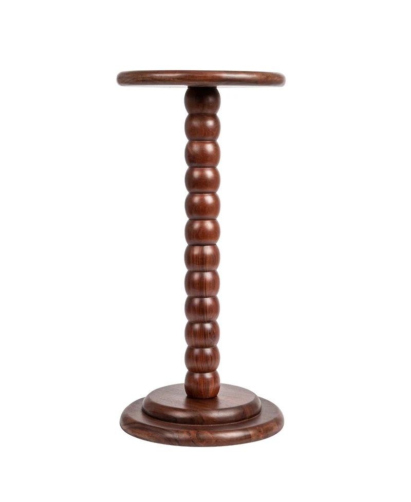 Storied Home Stacked Pedestal 12" Wood Cocktail Side Table