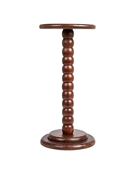 Storied Home Stacked Pedestal 12" Wood Cocktail Side Table