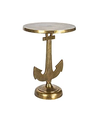 Storied Home 15" Metal Round Nautical Accent Table