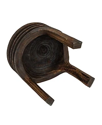 Storied Home 14" Paulownia Wood Carved Stool
