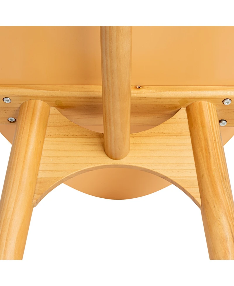 Storied Home 47" Wood Striped Surfboard Oval Coffee Table