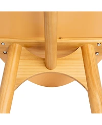 Storied Home 47" Wood Striped Surfboard Oval Coffee Table