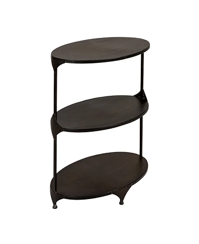 Storied Home 24" Metal Oval 3-Tier Storage Shelf