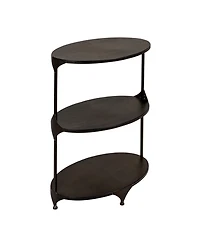 Storied Home 24" Metal Oval 3-Tier Storage Shelf