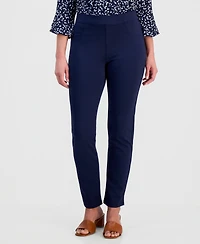 Style & Co Petite Mid Rise Pull On Straight Leg Ponte Pants, Created for Macy's