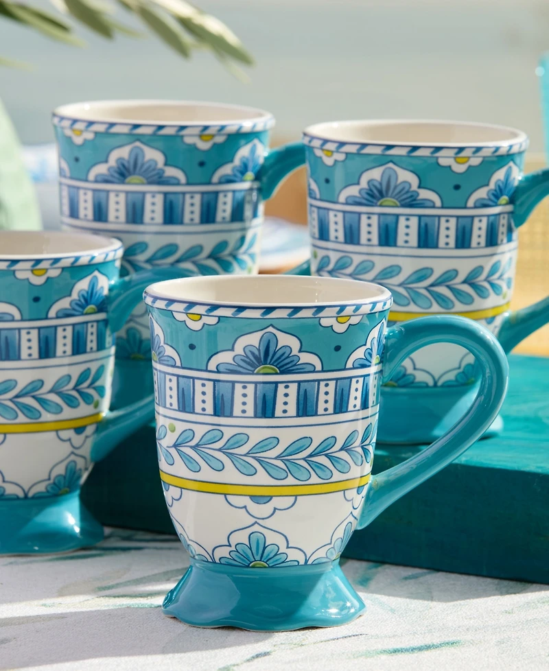 Certified International Porto Ceramic Mugs, Set of 4