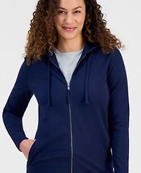 Style & Co Petite Zip-Front Long-Sleeve Hoodie, Created for Macy's