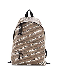 Pre-Owned Balenciaga Signature Backpack Bb Logo Coated Canvas