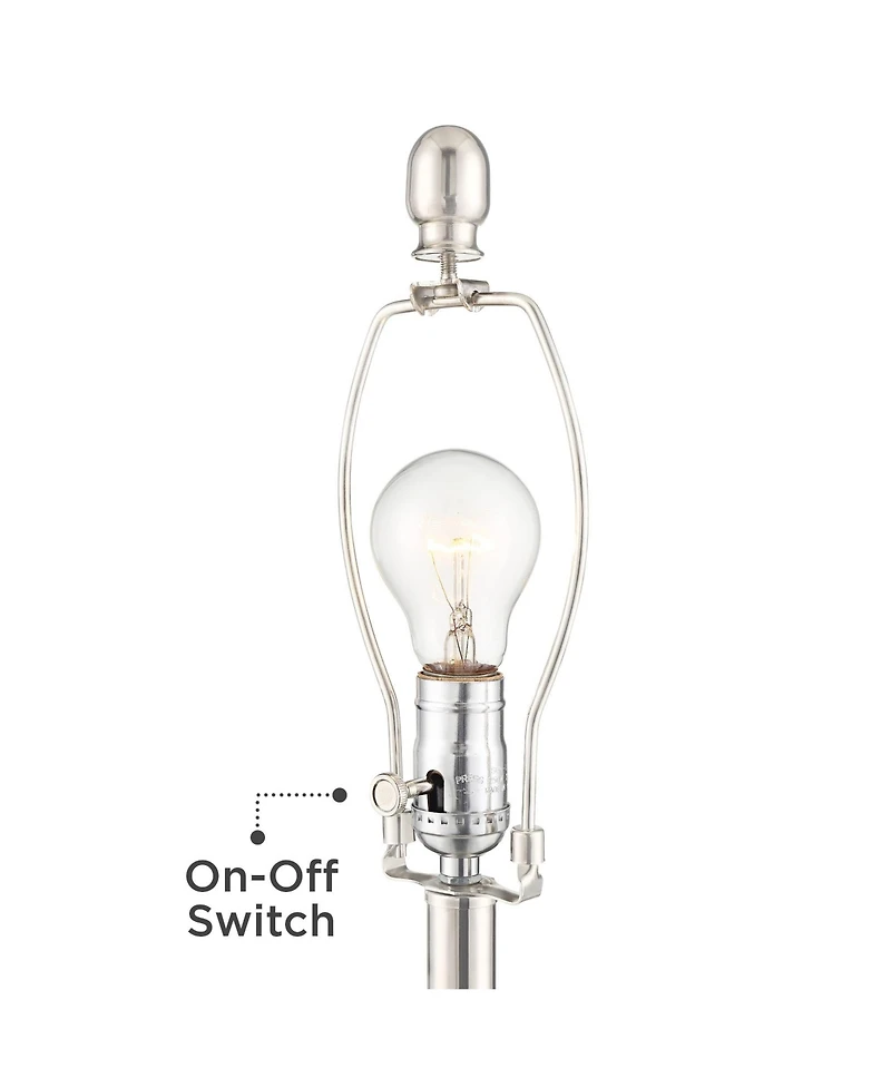 Regency Hill Luca Modern Table Lamps 25 1/2" High Set of 2 Clear Glass Chrome with Usb Charging Port Cream Drum Shade for Bedroom Living Room Desk