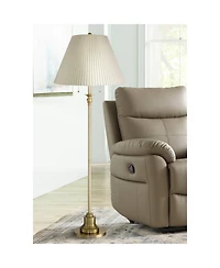 360 Lighting Spenser Retro Art Deco " Tall Floor Lamp Brushed Antique Fabric Pleated Empire Shade for Living Room Bedroom