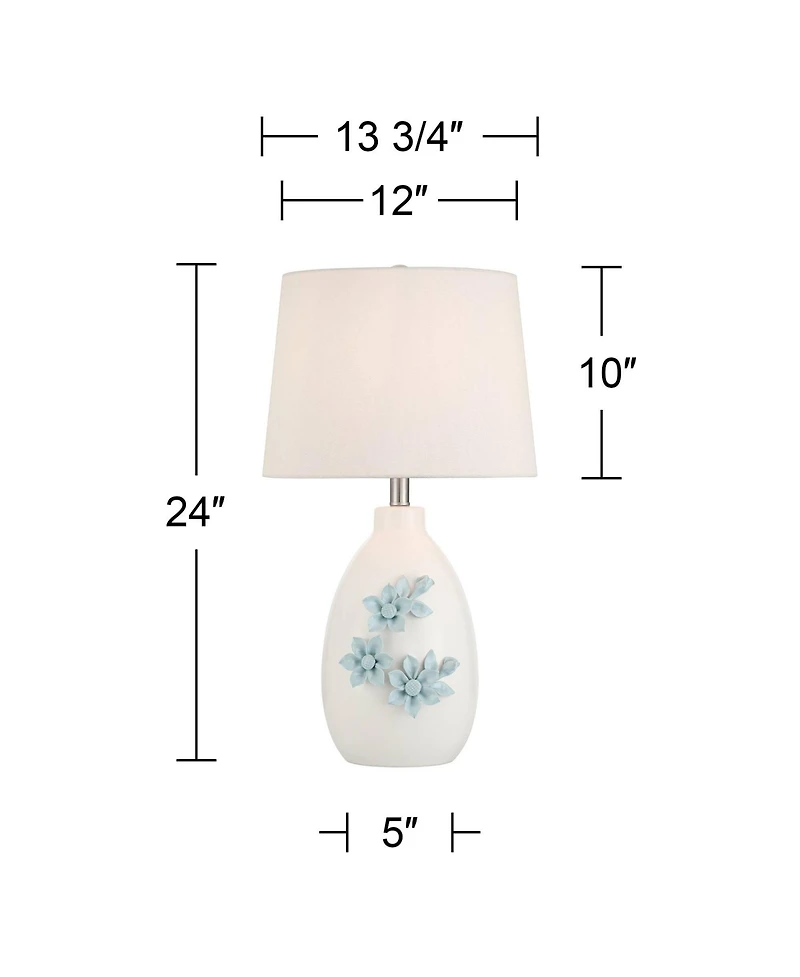 360 Lighting Novalis 24" High Flower Ceramic Table Lamp Set of 2