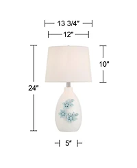 360 Lighting Novalis 24" High Flower Ceramic Table Lamp Set of 2