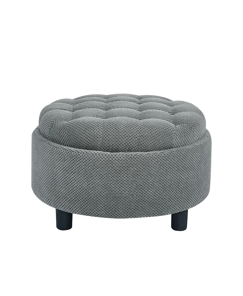 Rainsken 25" Round Storage Ottoman