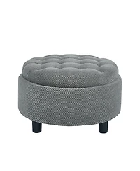 Rainsken 25" Round Storage Ottoman