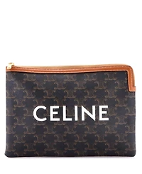 Pre-Owned Celine Small Zip Pouch Triomphe Coated Canvas