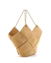 Pre-Owned Bottega Veneta Medium Flower Basket Tote Maxi Intrecciato Suede