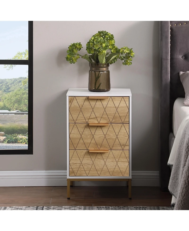 Flynama Timeless Classic Wooden Nightstand Finish Traditional Bedroom Storage Furniture with Drawers