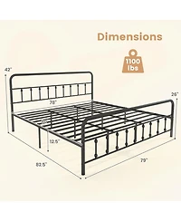 Gouun King Size Bed Frame with Headboard and Under Bed Storage